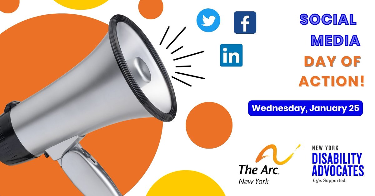YOUR VOICE IS THE MOST POWERFUL!
Tomorrow is the Social Media Day of Action hosted by the <a href="/thearcny/">The Arc New York</a> and <a href="/NYDisabilityAdv/">New York Disability Advocates</a>. Help us urge <a href="/GovKathyHochul/">Governor Kathy Hochul</a> to include investments for people with intellectual and developmental disabilities!
#DisabilityAwareness #IDDPriority