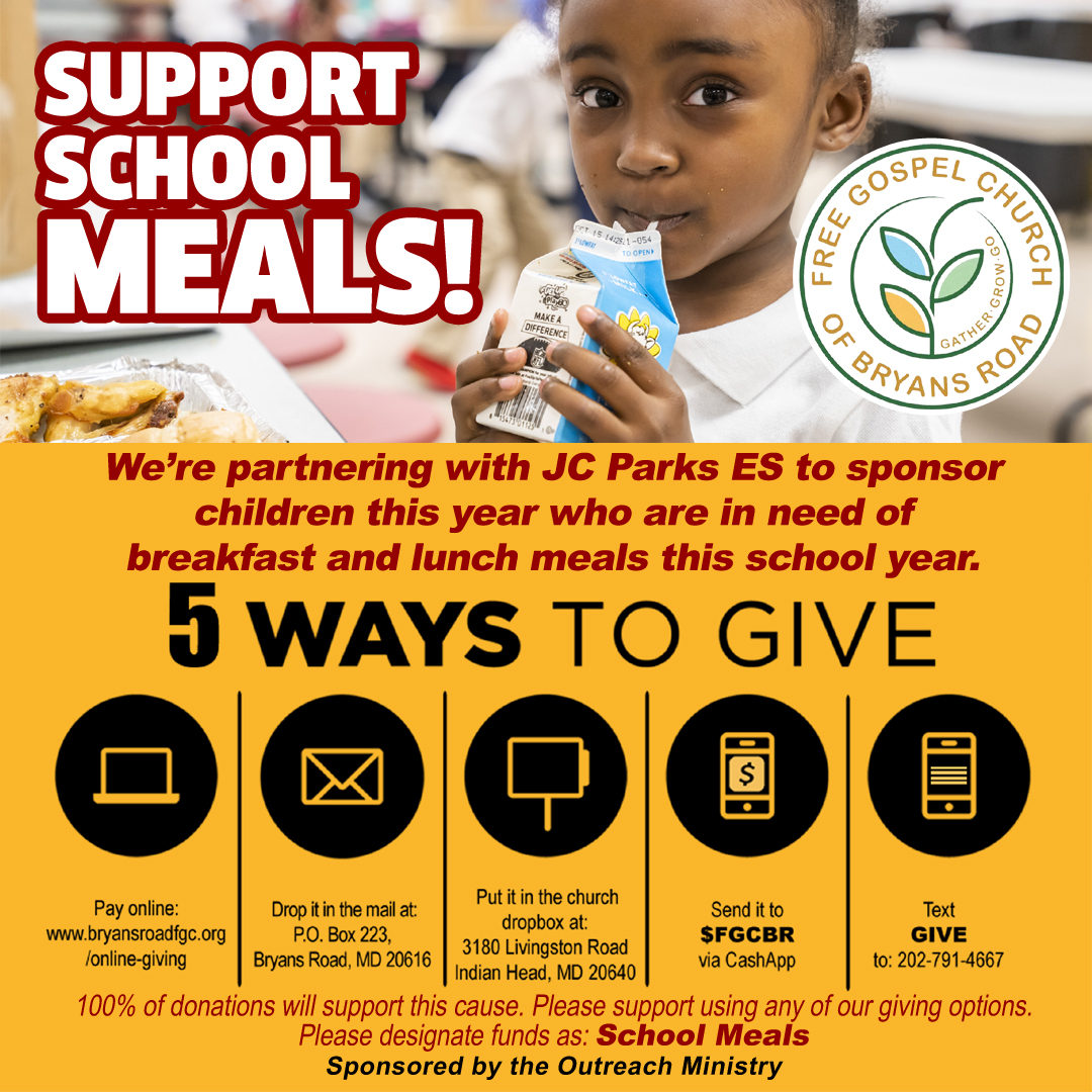 BryansRoadFGC's tweet photo. Because of your efforts, we have assisted 23 students at JC Parks ES with getting free lunches due to our donations! Please continue to support this effort as we help more students this year! https://t.co/LJLnn4m8uU