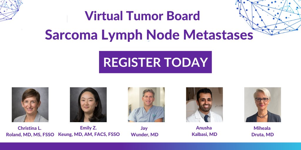 RT @SocSurgOnc On Monday, January 30, join @CrisyRoland, @emilykeungMD, @xrtcell, Jay Wonder, MD, and Miheala Druta, MD, for a discussion that will include multidisciplinary management options for lymph node metastases in #SoftTissueSarcoma. Register at…