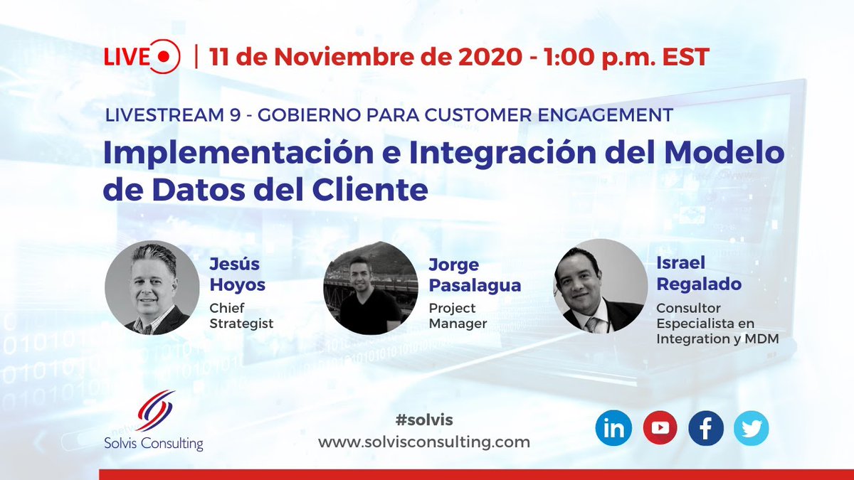 solvis's tweet photo. Conoce la importancia de Implementar e Integrar un Modelo de Datos en un Gobierno de Customer Engagement, en este Livestream.

https://t.co/C8oqBXfPj2 
#solvis #crm #cx https://t.co/vHOha4SigC