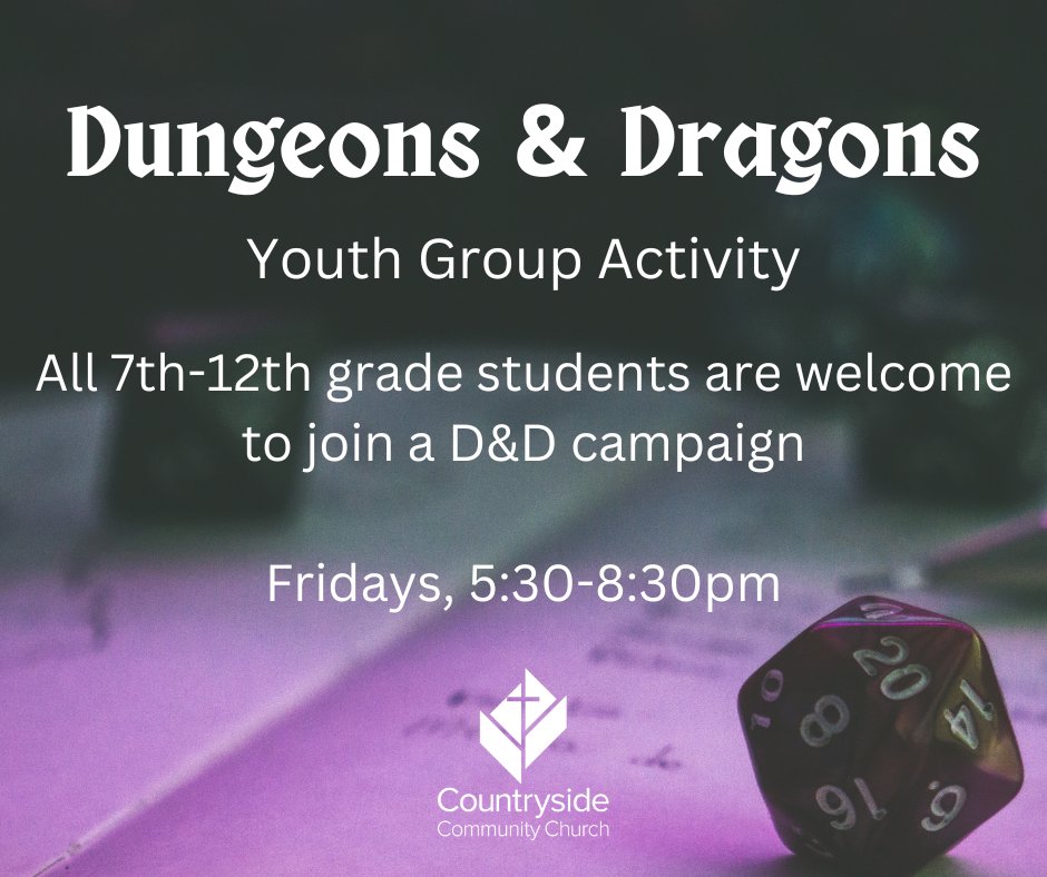 Middle and high-school aged students are welcome to join our Dungeons &amp; Dragons game nights every Friday!