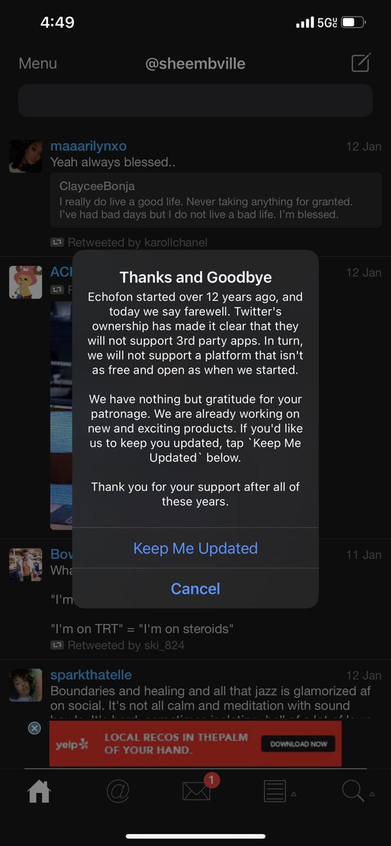 Yeah Elon power trippin… this app trash &amp; forcing it on us