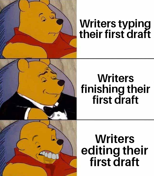 Yup. That about sums it up. 🤣😂

#amwriting #amwritingromance #amwritingfantasyromance #amediting #writingcommunity #writersoftwitter #writerscommunity #writerssupportingwriters