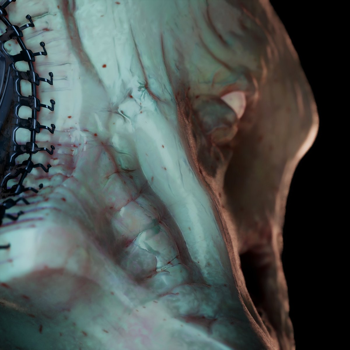 DeclanHart's tweet image. The weekends sketch captured in #UnrealEngine 
#zbrush sculpt with vertex color brought in with the nanite mesh and a simple subsurface profile on the Mat. 
So satisfying to get results with 0 textures at all! Efficient #lookdevelopment 👌