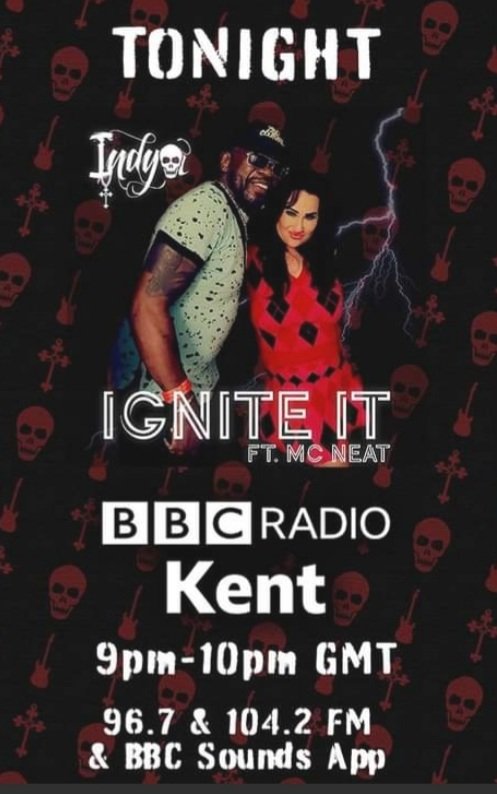 Amazing news!! INDYA's single
"Ignite It", is being played tonight!! (24/01/23) on BBC Radio Kent 💗 on the legendary Leo Ulph show!!🎉 9pm - 10pm (UK time).Listen on 96.7, 104.2 FM,BBC Sounds &amp; lnkd.in/e8ExtwJ3
For tour news &amp; updates, go to indyaband.com