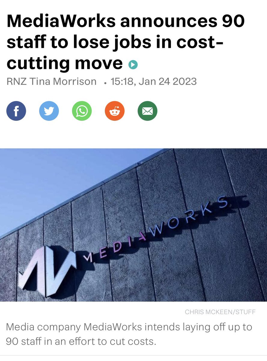 IraHeyder's tweet photo. 👾m0n1 ‘inflationary pressures’ reason for job losses. MediaWorks pledges 90 jobs to help reduce money supply in the economy. Challenges other corporations to do the same. #hewakaekenoa #ttnmoni #tetimesniu AI Ed. https://t.co/4L2C1FhSrR
