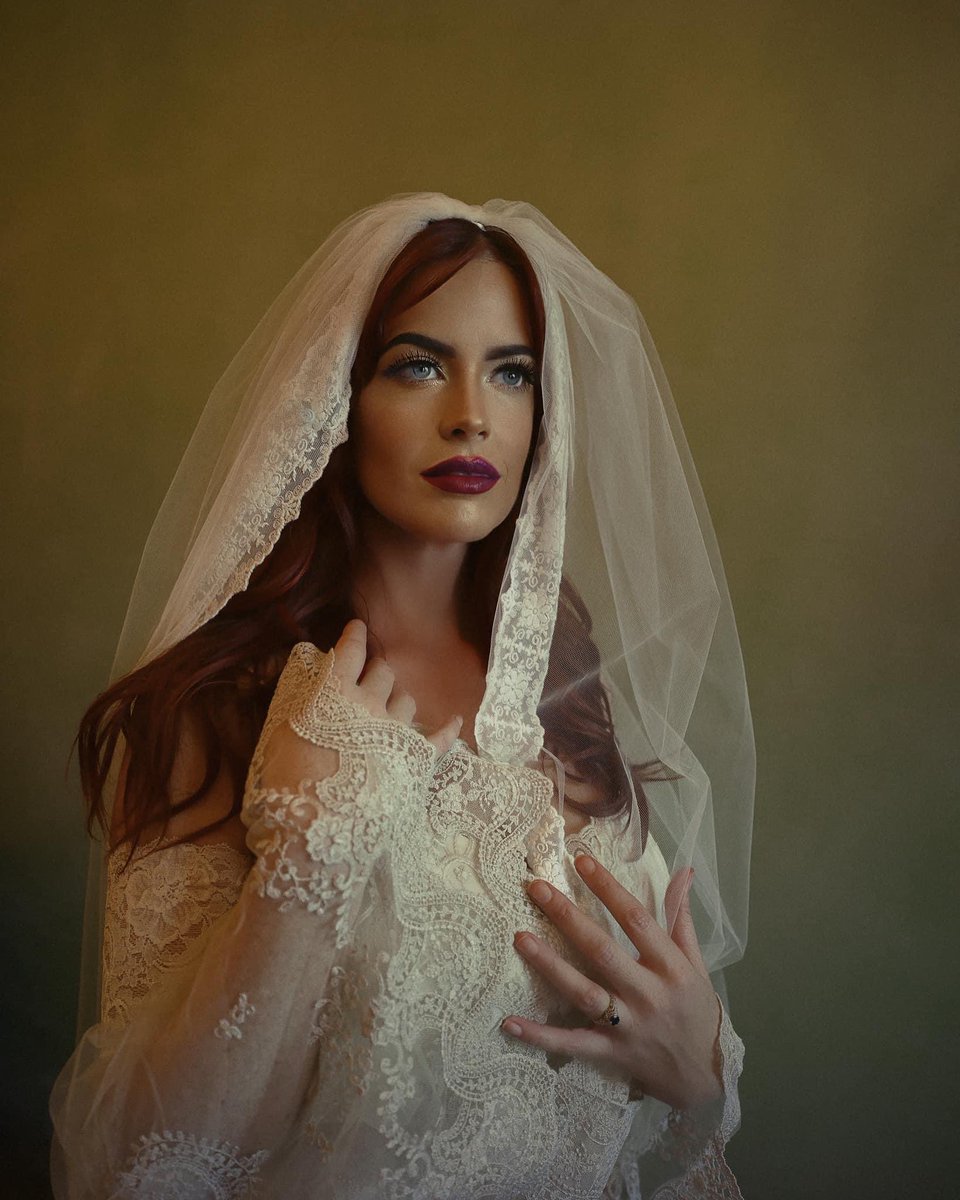 I think <a href="/jasminakimova/">Jasmina Kimova</a> told me this was one of her favorites. So fascinating to know that’s me. As a child, I collected a few #porcelaindolls. I adored those dolls. This reminds me of them! 💟
Photo: Jasmina Kimova  
Dress &amp; Custom Sleeves: @ClairePettibone 

#editorialbride