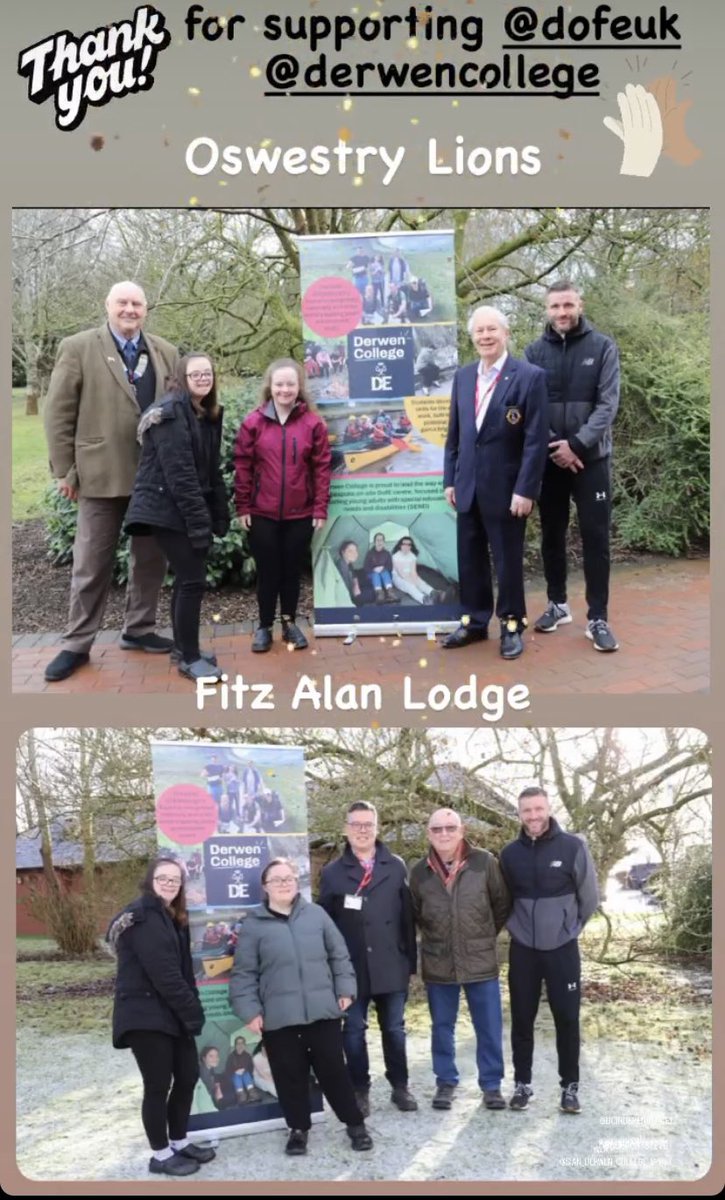 Steve Evans - Derwen (@SteveE_Derwen) on Twitter photo 2023-01-24 22:20:41 Huge thanks to @OswestryLionsCl and Fitz Alan Lodge for supporting the @DofE Award @DerwenCollege Huge thanks to @OswestryLionsCl and Fitz Alan Lodge for supporting the @DofE Award @DerwenCollege