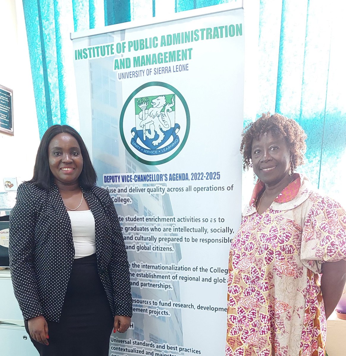 Today, I met with Prof. Miriam Conteh-Morgan the first female Deputy Vice-Chancellor of #IPAM, University of SL. I took away many goodies from our conversation. We spoke about her vision for the new role, the #GEWEAct2022, balancing professional life and family, and many more.