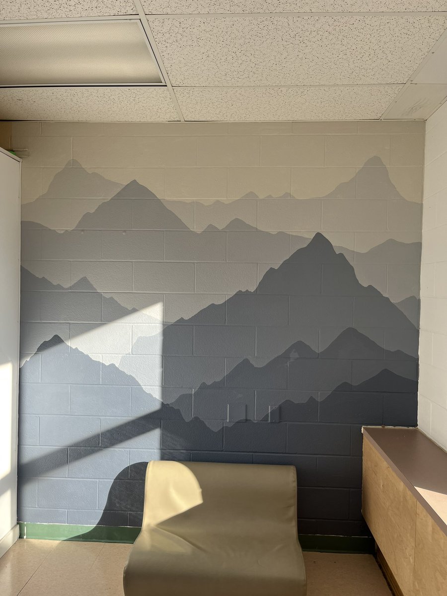 Just completed a mural in my classroom- so cool to get support and encouragement from so many colleagues. It was a great experience and I’m so tickled with the calming result! Big thanks to <a href="/JoleneHeffernan/">Jolene Thomas</a> !