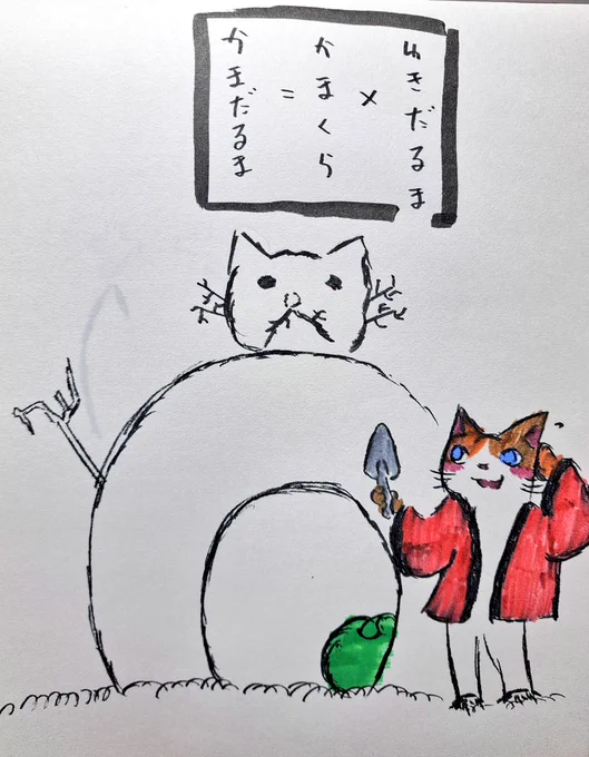 ゆきだるま×かまくら=かまだるま♪

#イラスト
#絵
#作品を載せて自分の作品を知ってもらおう
#ペン画
#雪だるま
#冬景色 