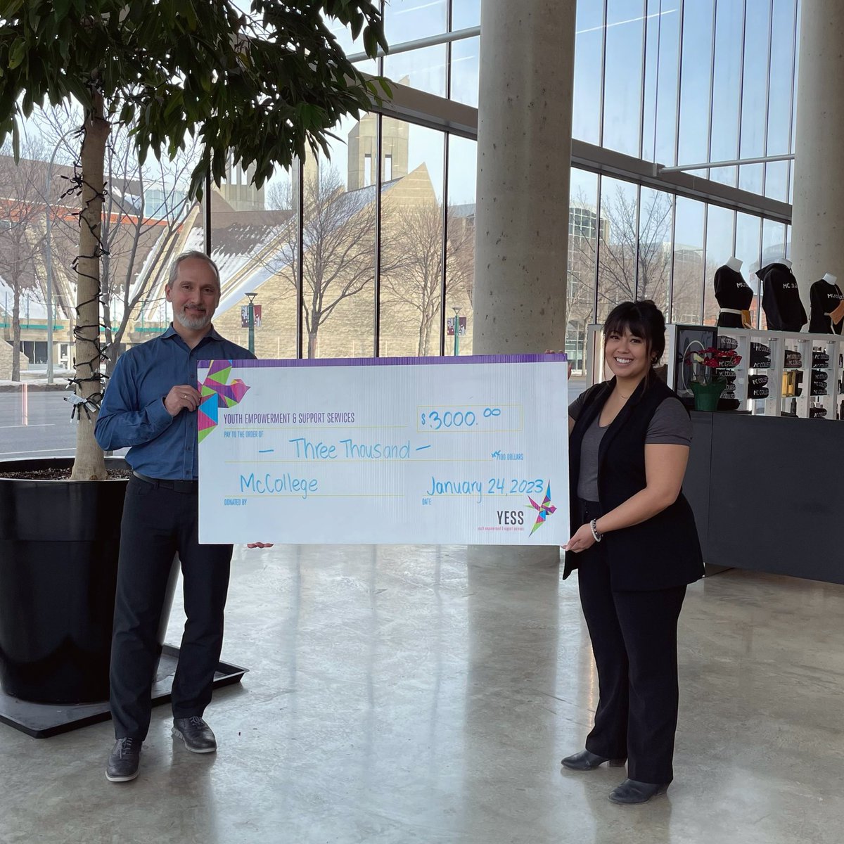 MC College is proud to announce that our 2nd Annual Christmas Tree Festival raised a total of $3000.00 for  <a href="/YESSorg/">YESS</a> ! Thank you to everyone who donated by voting for their favourite Christmas Tree 🎄 MC College and FCE properties were happy to match every donation!