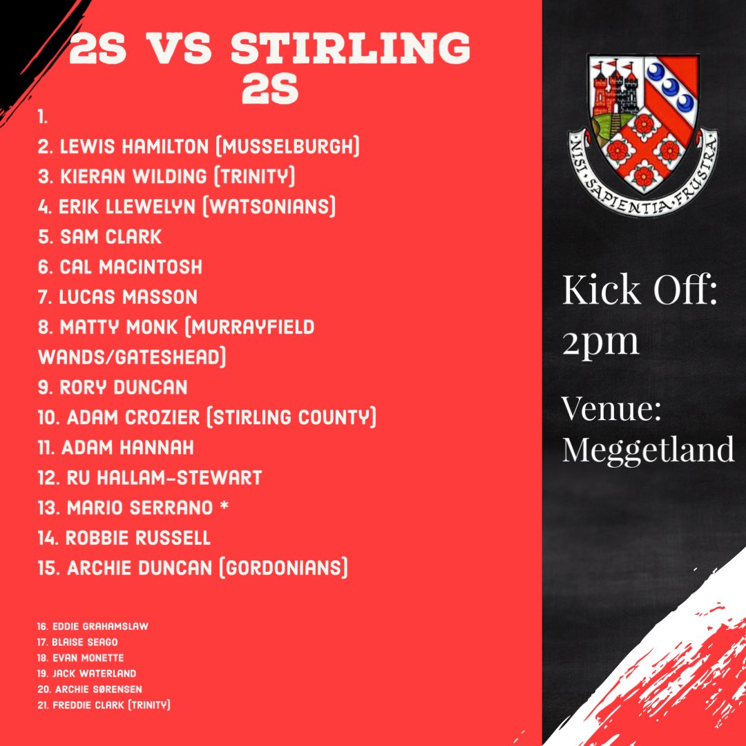 The much awaited return of the frogs is here🐸 Whitelaw &amp; Mochrie name 2 strong squads to take on Glasgow &amp; Stirling tomorrow. Head along to Meggetland @ 2pm and get behind the boys. See you on the sideline🍒🐸