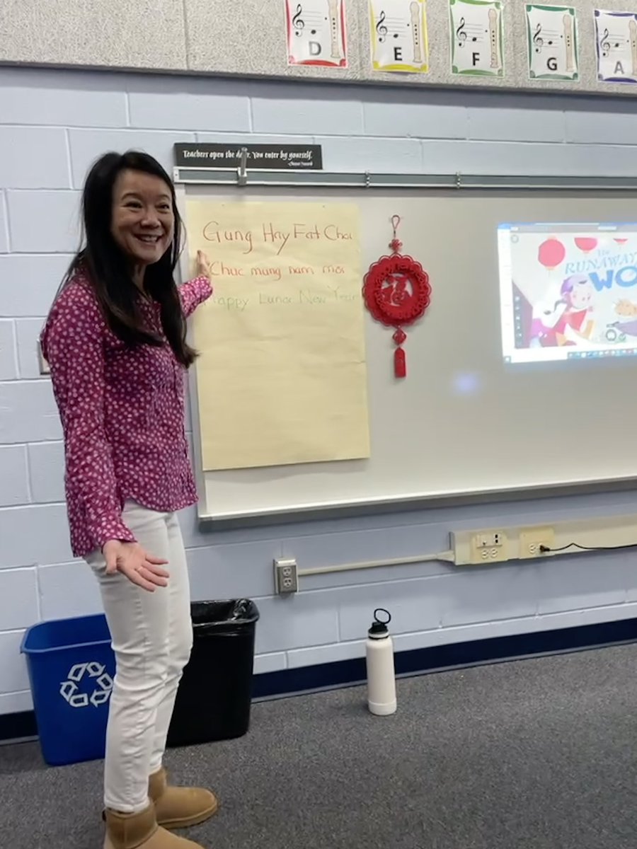 Aleungsmith's tweet photo. Oh my heart is full! ❤️Celebrating Lunar New Year with my 3rd graders @FranconiaES with #TheRunawayWok. Ss have been learning about fairy tales n were able to id many literary features in the story. One S compared it to Jack n BS n Ginger Brd Man. 🥰🎋🪷🧧🐰 https://t.co/vMtmhHMJ2x