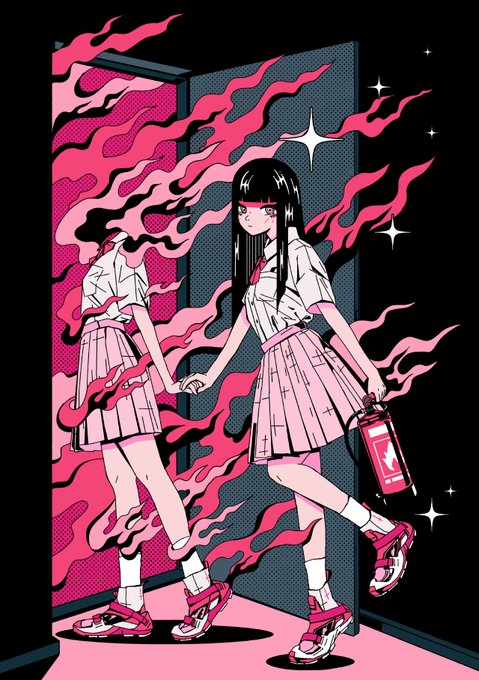 「ピンクの目 プリーツスカート」のTwitter画像/イラスト(人気順)