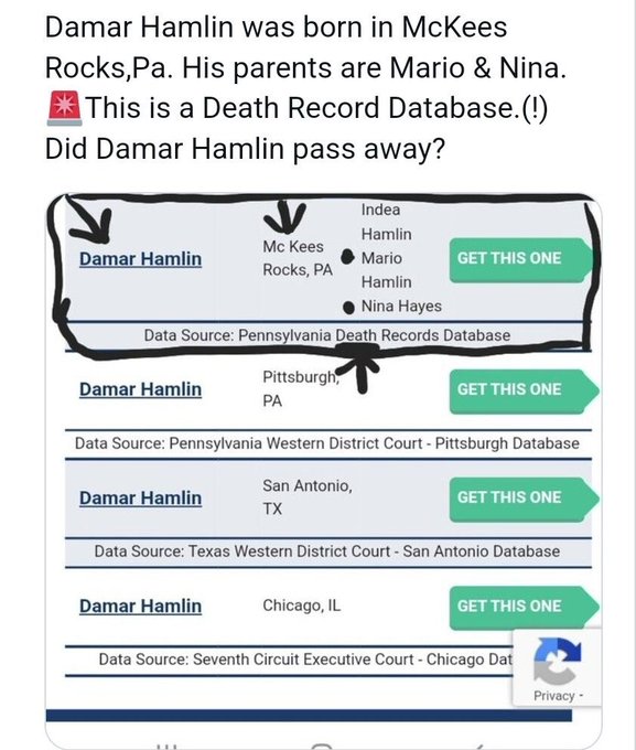 Is Damar Hamlin Dead? Pennsylvania Death Records Database Lists Him (Same Town & Relatives)