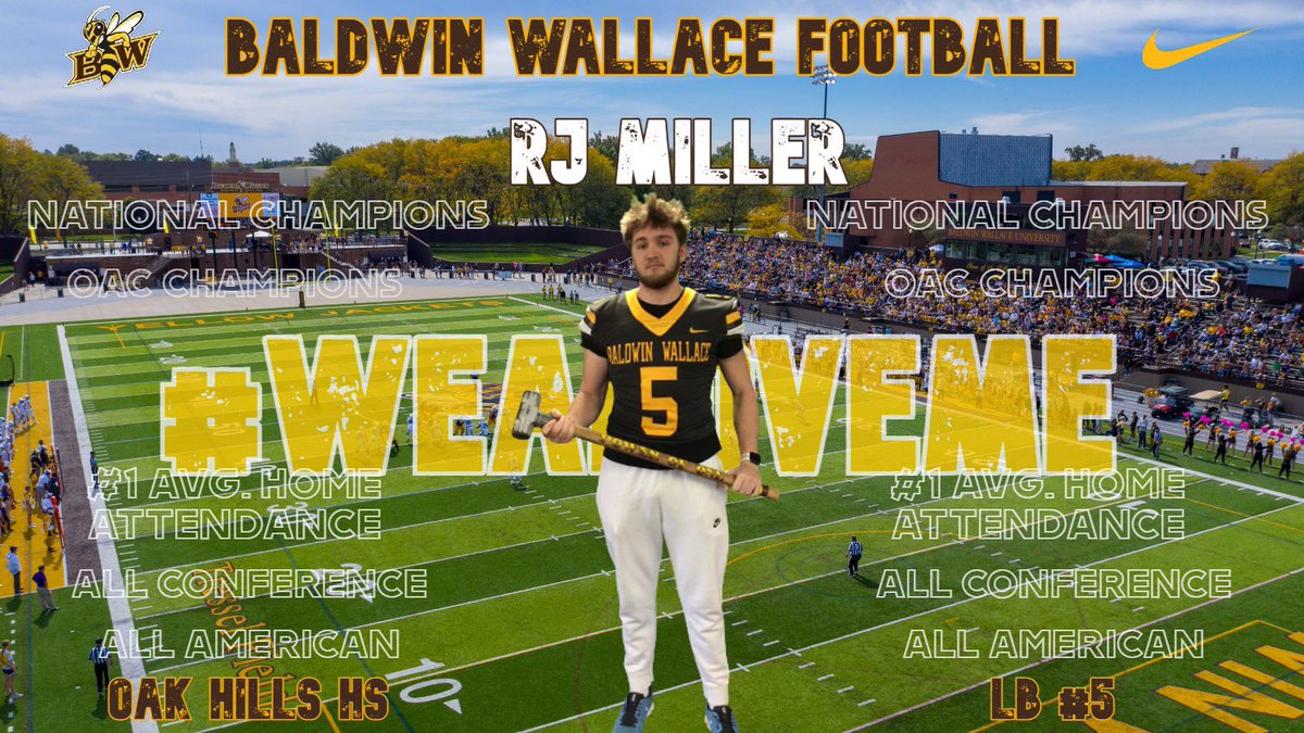 Extremely blessed and excited after a great visit to receive an offer from Baldwin Wallace university ! <a href="/CoachHilvert/">Jim Hilvert</a> <a href="/rodenjustin/">CoachRoden</a> <a href="/OakHillsFB/">Oak Hills Football</a>