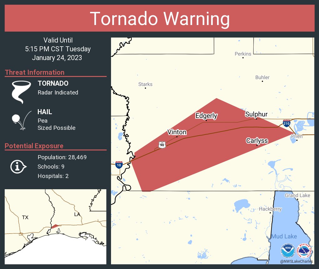 NWS Tornado on Twitter "Tornado Warning continues for Sulphur LA