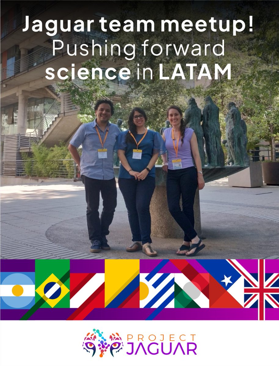 PJaguarLATAM's tweet photo. #ProjectJaguar team meetup! Pushing forward science in LATAM
@marcela_sjoberg @AleMedinaRivera @ycuestaastroz https://t.co/eX6MGCYeCp