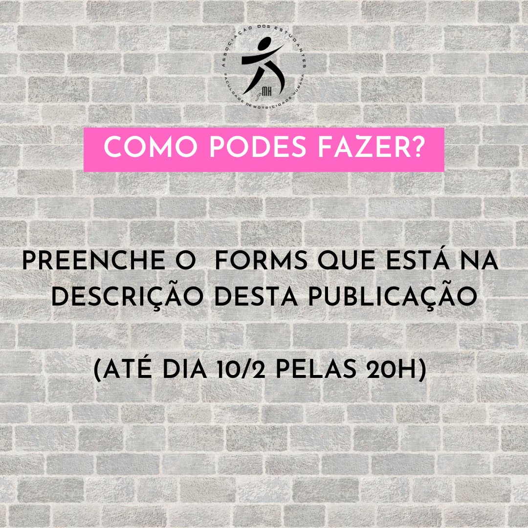 Conforme prometido, vimos abrir as portas da AEFMH para todos.

Preenche o forms e diz-nos porque devemos contar contigo! 

docs.google.com/forms/d/e/1FAI…