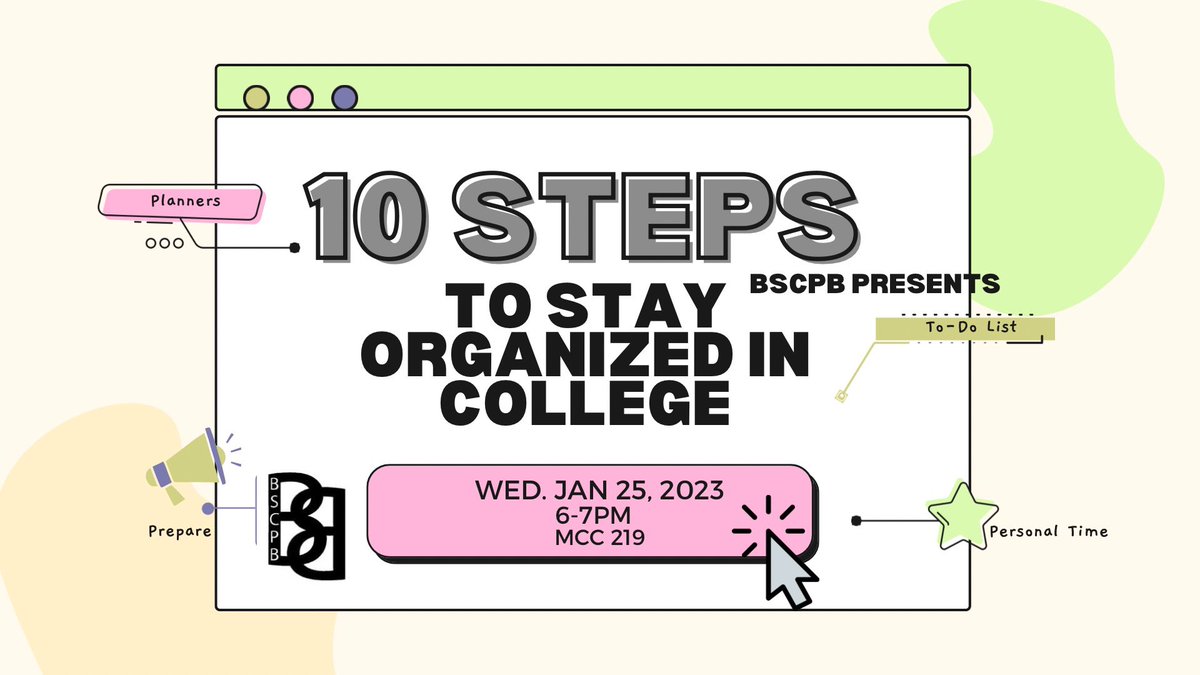 I heard SIBS is around the corner but let’s make sureeee we got our 🦆🦆🦆 in a row to really enjoy our weekend!🫡💕. Join BSCPB as we share a few tips to help stay effective and motivated this semester.