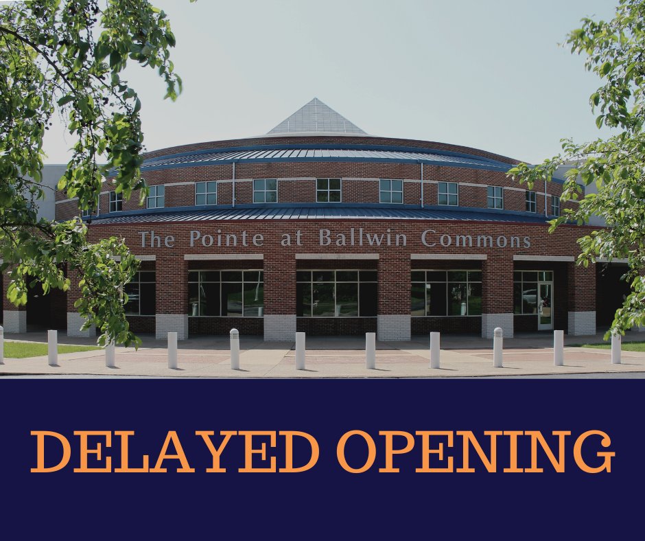 Due to the forecasted snow, the Pointe will not open until 9 a.m. on Wednesday, Jan, 25th. The Ballwin Golf Course will also be closed on Wednesday and Thursday.