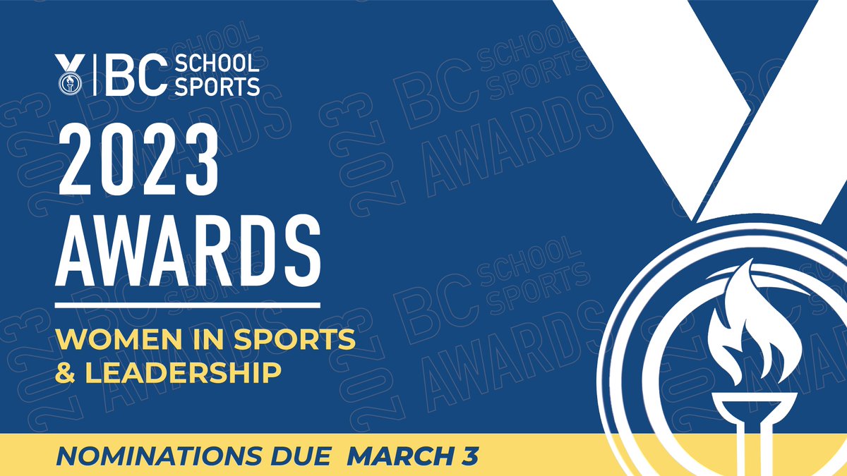 BCSchoolSports's tweet photo. The 2022-23 BCSS Awards nominations are here! BCSS is excited to present the new Women in Sports &amp; Leadership Award. This award recognizes a female individual who has made a substantial impact in the sphere of school sport. Click the link in our bio to fill out the nominations! https://t.co/P5DXM80BWG