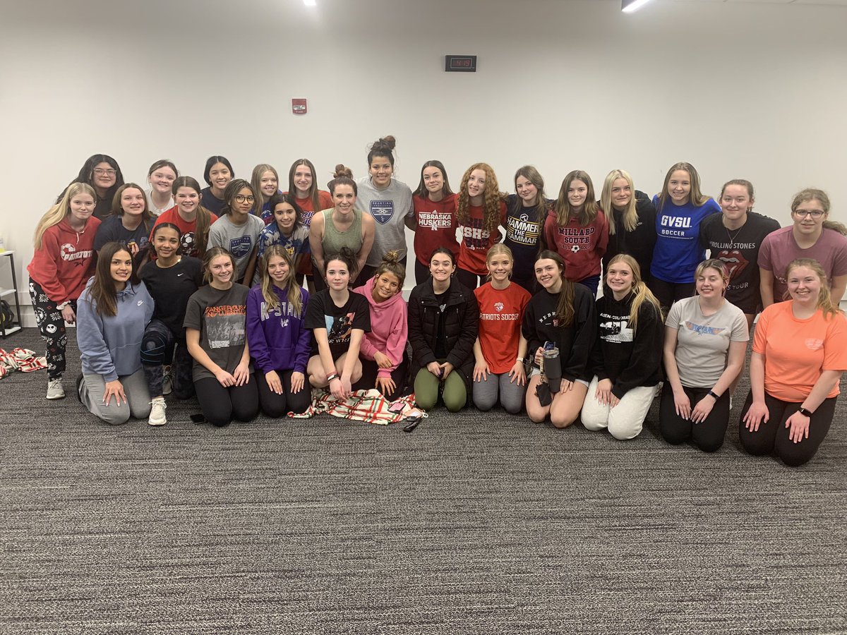 YOGA DAY for preseason!  Girls enjoyed the change of environment.  Thank you to our favorite history teacher, Mrs. Zadina, for leading us! #BEUS <a href="/MSHSactivities/">Millard South Activities</a>