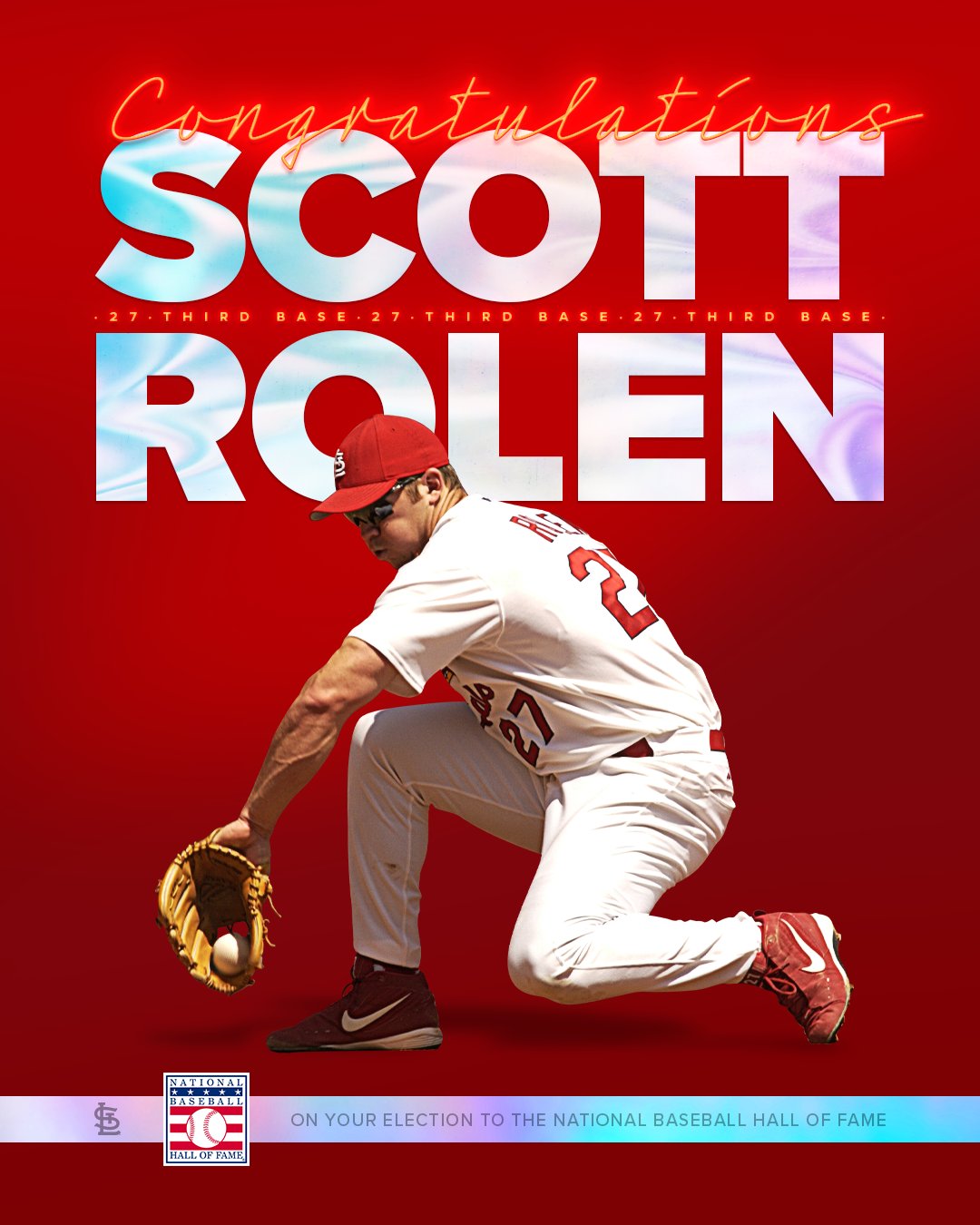 St. Louis Cardinals on X: One of the greatest 3B of all-time! 👏 Scott  Rolen has been elected to the National Baseball Hall of Fame.   / X