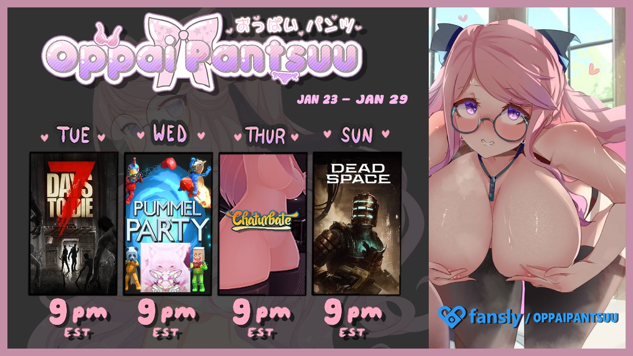 OppaiPantsuu 👙🔞 Shape-Shifting Kaiju on X: 👙KAIJU STREAM SCHEDULE👙  HORNI RETURNS THIS WEEK <3 BACK TO GRIND 👙Twitch~ t.covc8HOpP3tB  👙Patreon~ t.co5fNCRjF1Vl 👙Discord~ t.coqn6c4ZWDqc  👙TikTok~ t.co2G54T9QcbV ...