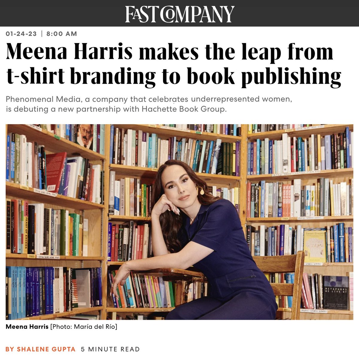 Today @phenomenalmedia and @HachetteUS launched a first of its kind publishing partnership to develop and acquire literary works from underrepresented voices across fiction and nonfiction, and for audiences of all ages, from children to adults. Read more: fastcompany.com/90838555/meena…
