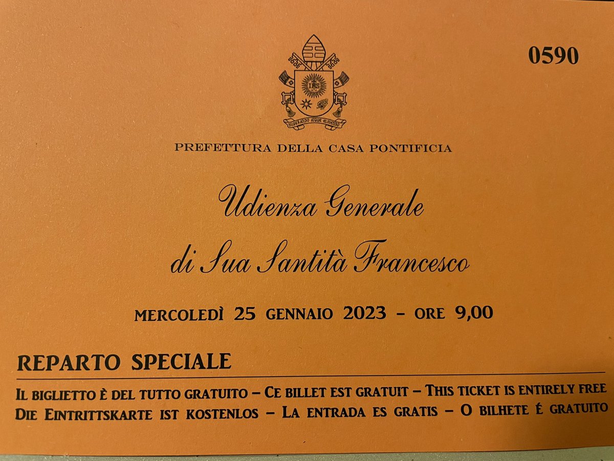 Very grateful to receive an invitation for an audience with the Pope tomorrow morning. Thank you <a href="/TNFandSHF/">Sasakawa Leprosy (Hansen's Disease) Initiative</a>