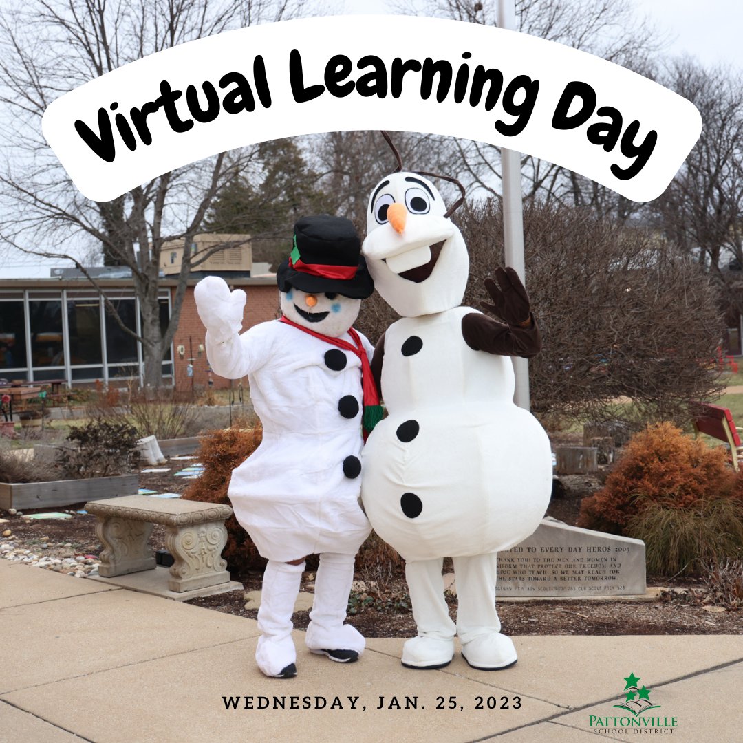 In-person classes are canceled tomorrow, Wednesday, Jan. 25, due to impending weather. Students will take part in virtual learning day. See email or district website at psdr3.org for details.