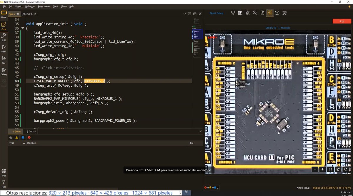 MICROSIDE_MX's tweet photo. Terminamos con el segundo día del curso oficial 🌐 #PlanetDebug para Latinoamérica.🤩😎
En este día se desarrollaron prácticas utilizando como controlador una tarjeta SiBRAIN con un PIC18F57Q43 de @MicrochipTech. 🤓
@mikroel https://t.co/Bvtv5hO2xn