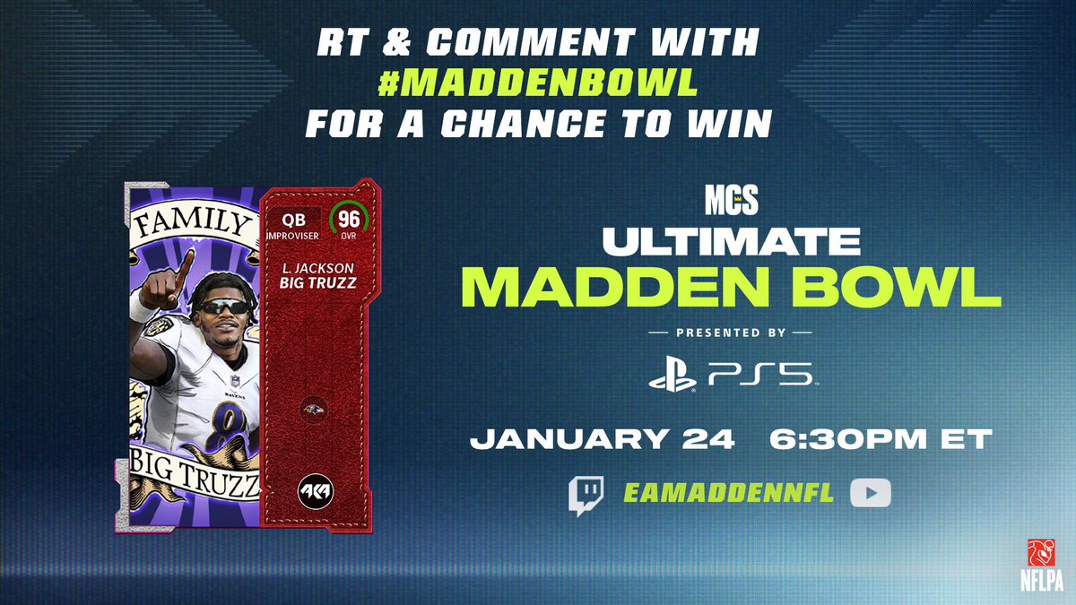 GameSpot_Sports's tweet image. Madden Bowl Day 2 🏈
AKA @Lj_era8 GIVEAWAY 
FOLLOW US + RETWEET
FOR A CHANCE TO WIN! 
📺 Twitch.tv/EAMaddenNFL 

#Madden23 #MaddenBowl🏟️