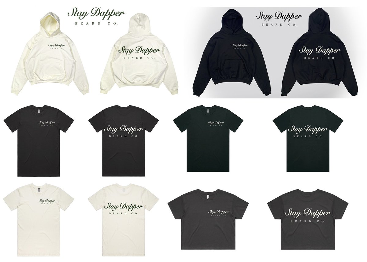 StayDapperBC's tweet photo. Our new apparel drop is live on the website! Hoodies have very limited quantities available. Smaller sizes sold out on presale. Brand new Crop Tops &amp; T-Shirts available as well! Go shop! 🔥. 

https://t.co/tX6REY1rot https://t.co/yXj7WIuSOB