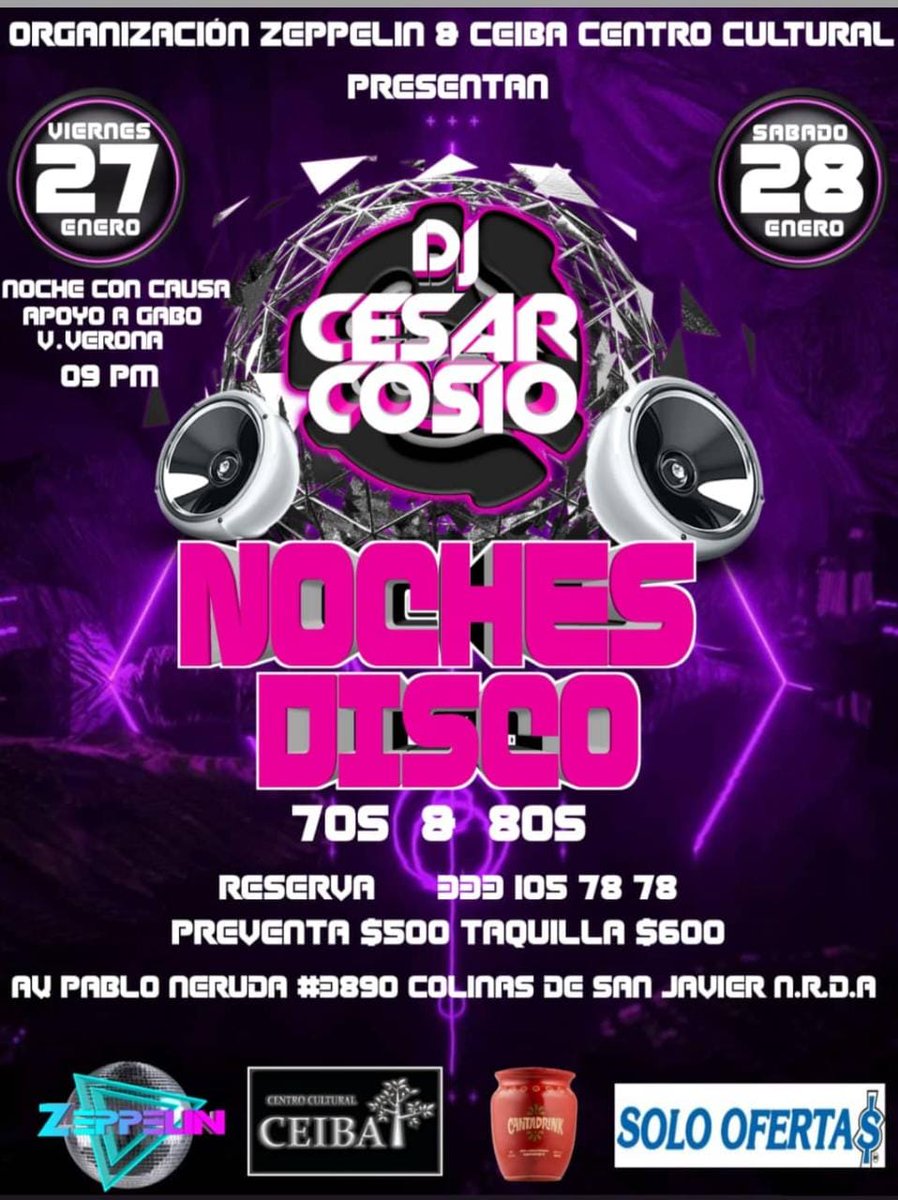 DJCesarCosio's tweet photo. ✌🏻😀 Con el gusto de saludarte y comentarte qué este fin tenemos nuestras 1eras #NochesDisco 🎶 🪩 de #DJCesarCosio 🎧 2023
aquí te comparto la info te esperamos
Saludos y te agradezco si me ayudas a compartir esta invitación en tus redes ☝🏻🤩 https://t.co/yyfSi34hTy