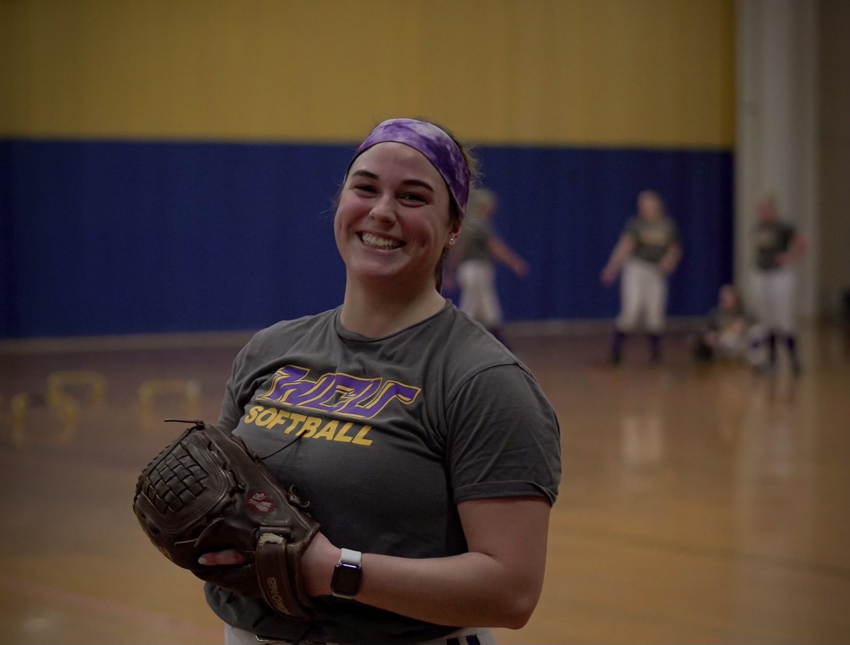 coachlokey's tweet photo. All smiles to be back at it! Love what you do! 

📣Softball is what we do, it is not who we are! We are so much more! 💜
#rightnow
#27for27 https://t.co/Da6dMdoupB