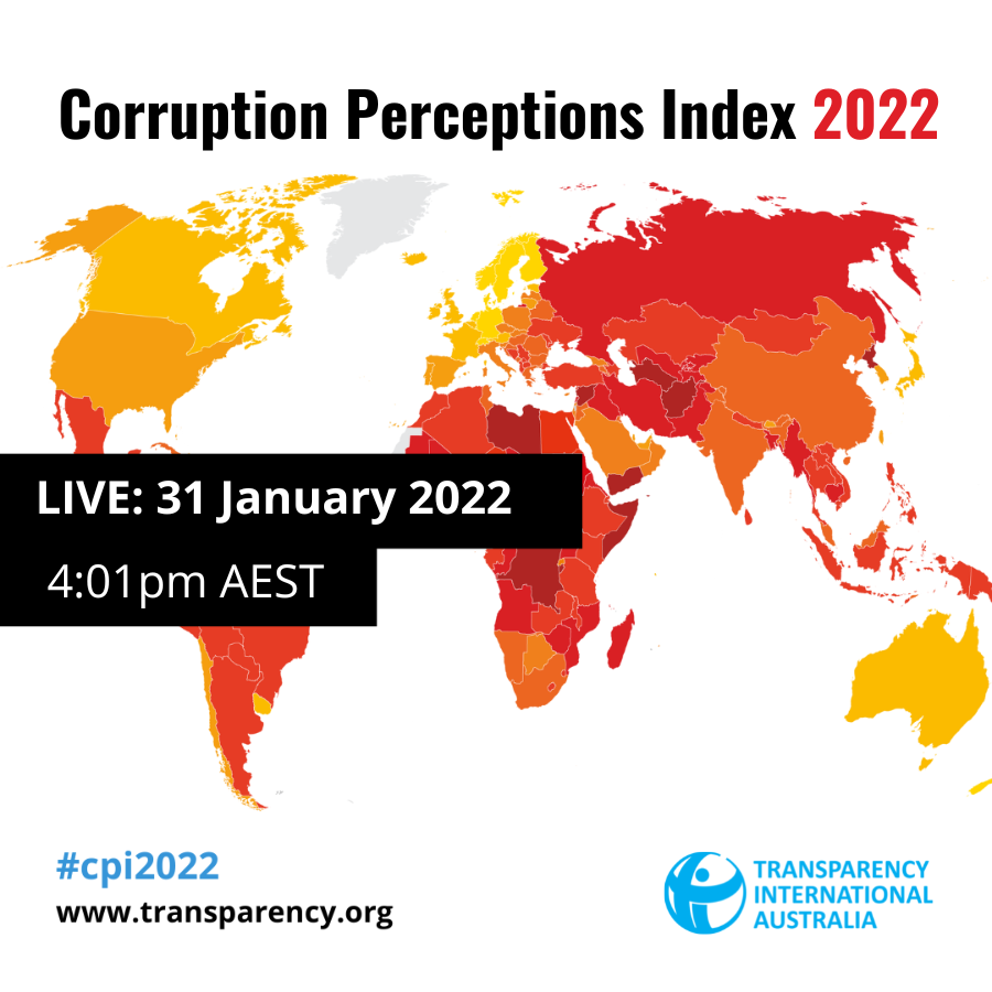 COMING SOON ⚡ Corruption Perception Index 2022 will be published 31 January 4pm AEST. Stay tuned for this year's developments and what it means for Australia's democratic standing #CPI2022 #AusCorruption