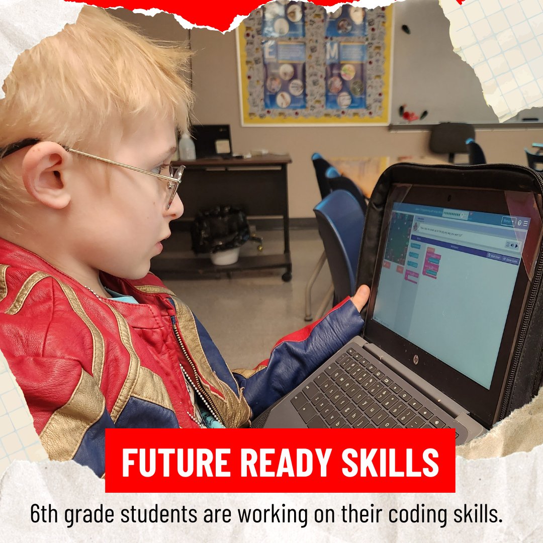 6th grade students in Future Ready Skills are learning the basics of coding by working on a course on code.org.