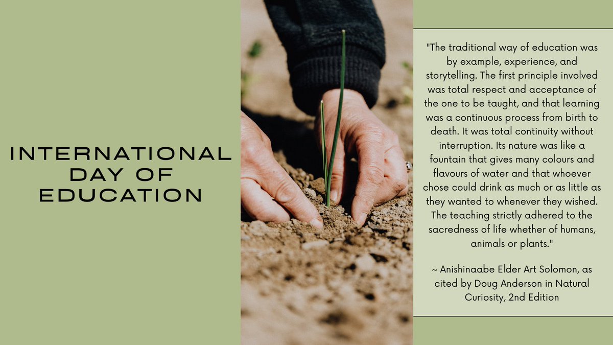 NaturlCuriosity's tweet photo. This International Day of Education, we are offering our gratitude to the Elders, Knowledge Keepers, &amp; educators in our community that have generously shared their teachings with us over the past few years. We look forward to continuous &amp; lifelong learning journeys with you all. https://t.co/CdsM8mO0Rn