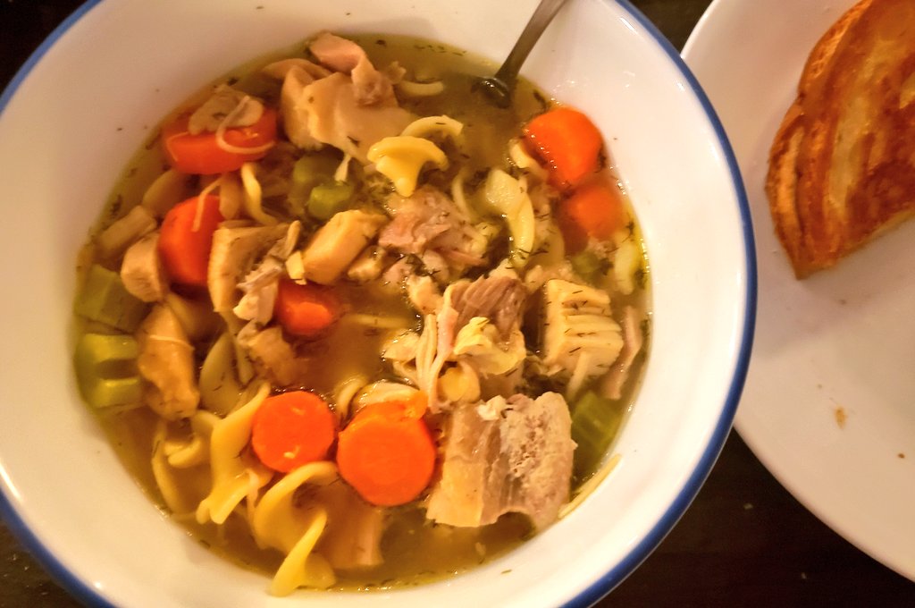 rayraysheppard's tweet photo. Homemade chicken noodle soup with grilled cheese! Perfect for this wacky weather π #yum #soup #homemade #winterweather #Oklahoma #SWOklahoma #OklahomaWeather https://t.co/sr4R2XTHuq