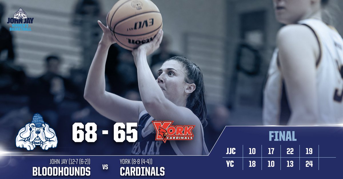 JJayAthletics's tweet photo. WBB || BLOODHOUNDS WWWWWIN!

@JJCWBasketball extends win streak to FIVE! 

Five score in double-figures:
K.Healy - 16p,14r,2a,3s
K.Hammond- 14p,6a
A.Zeolla - 12p,7r
T.Bogle- 12p,10r,4
B.Green- 10p,5r

#⃣ #GoBloodhounds #MyJohnJay #JohnJayCollege #CUNYAC #whyd3 #ncaadiii #d3hoops https://t.co/8D70hFQJzu