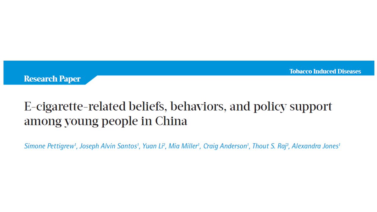 Our new paper on youth vaping in China shows many young people support new government regulations reducing e-cigarette availability.