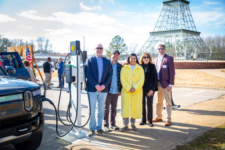 Paris_BPU's tweet photo. We celebrated this past Friday at the unveiling and first charge of Rivian's Waypoints electric vehicle charger in Eiffel Tower Park. We are proud to have partnered with City of Paris, Clearloop and Rivian, making electric vehicle charging more accessible to our community! https://t.co/cedF6wcSRI