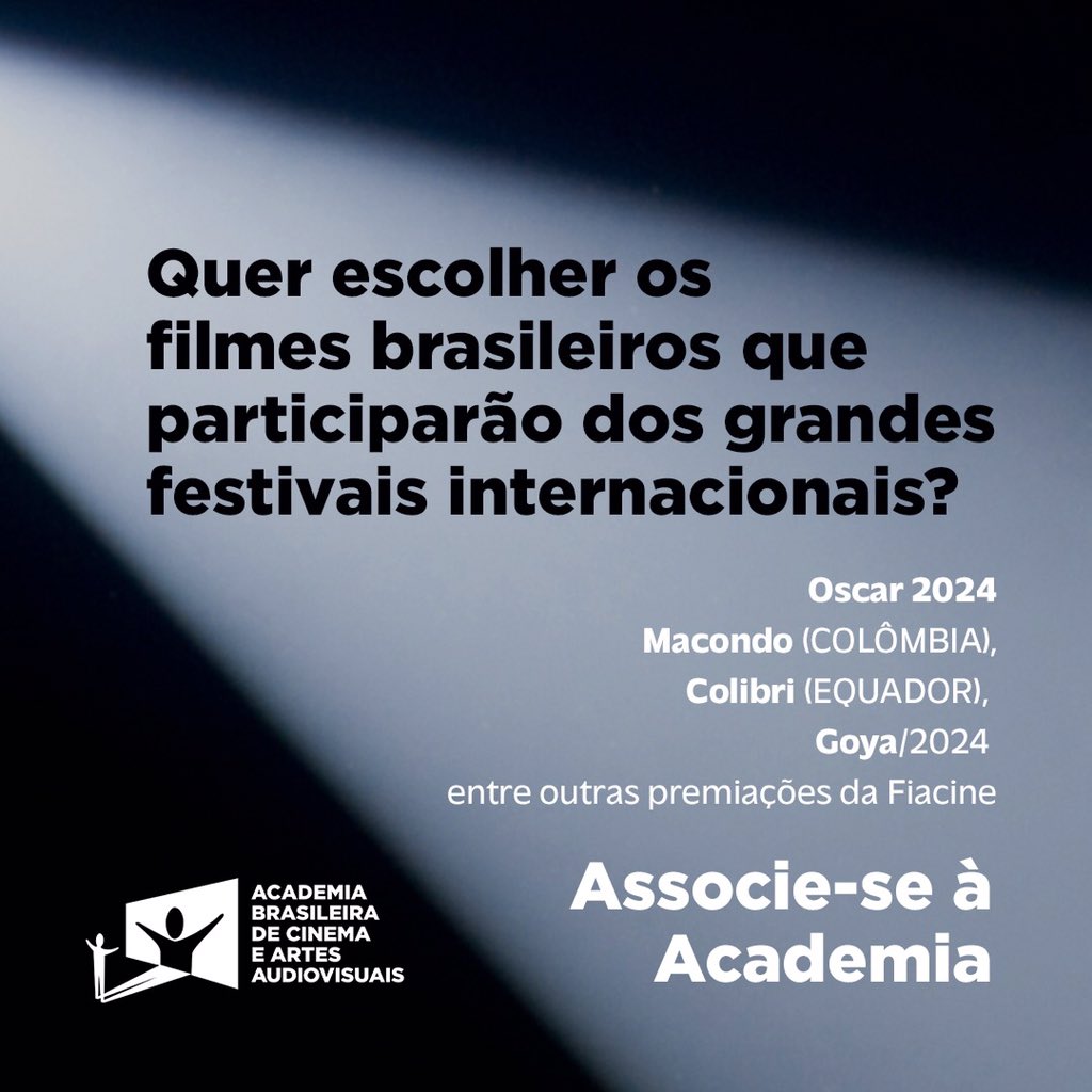 Os sócios da Academia Brasileira de Cinema e Artes Audiovisuais formam as comissões que selecionam os filmes brasileiros que participam de festivais internacionais. Vai perder essa? Associe-se!