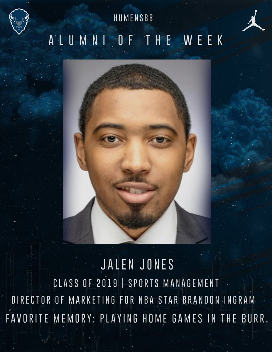 HUMensBB's tweet photo. This week’s #TraditionTuesday recognizes Jalen Jones. 

Jalen graduated from the Mecca in 2019 and spent the last few seasons on staff with @VandyMBB before leaving to be the Director of Marketing for @PelicansNBA star Brandon Ingram. https://t.co/UdJpVcSb8y