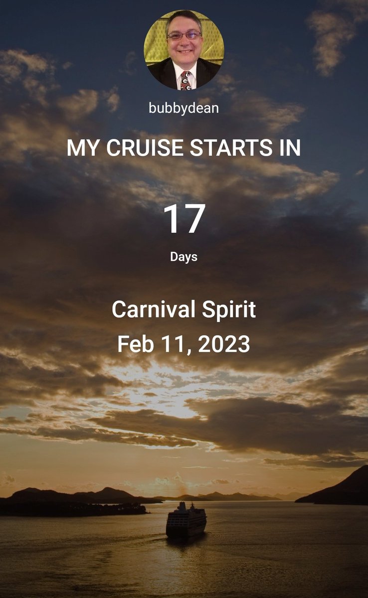 #CruiseCountdown: 17 days until I'm #shipfaced on #CarnivalSpirit