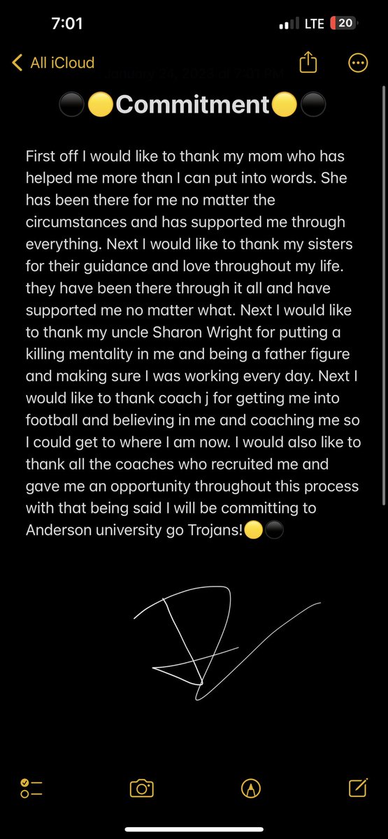Josh_Daniels32's tweet photo. Really excited to work let’s goooo⚫️🟡@WestAthletics18 @CoachThurn @AUTrojansFB @BDunnsports @CoachJJWFHS https://t.co/Ph61WwcIzc