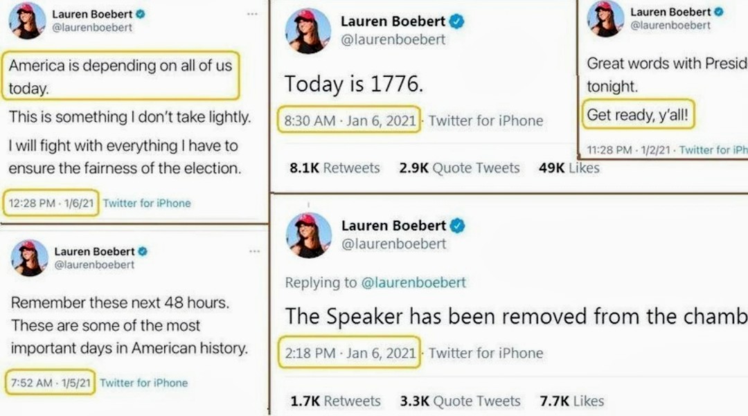 Lauren Boebert LIVE TWEETED @SpeakerPelosi's movements DURING the JAN 6 attack. And the @January6thCmte DID NOT even subpoena her. You will NEVER be able to explain or spin that. The @January6thCmte was a TV SHOW that multiple polls show DID NOT CHANGE public opinion AT ALL.